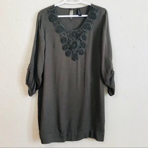 Gentle Fawn Embroidered 3/4 Sleeve Taupe Shirt